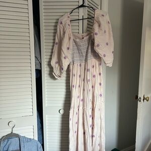 Free people dahlia maxi dress size large ballet pink